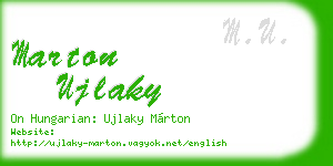 marton ujlaky business card